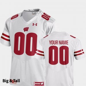 Men's Wisconsin Badgers NCAA #00 Custom White NCAA Under Armour Big & Tall 2018 Stitched College Football Jersey YJ31Y32FC